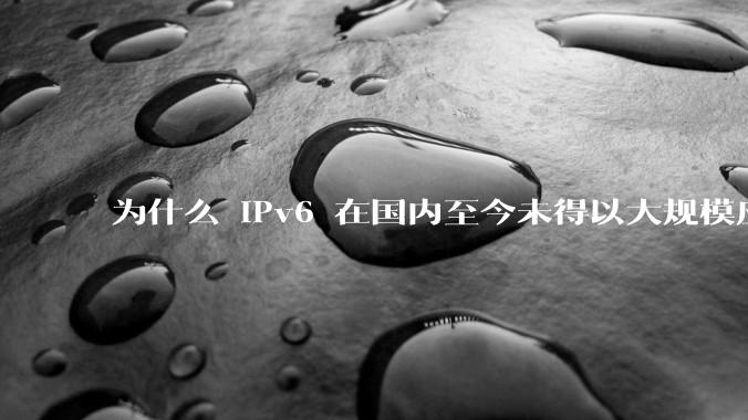 为什么 IPv6 在国内至今未得以大规模应用?